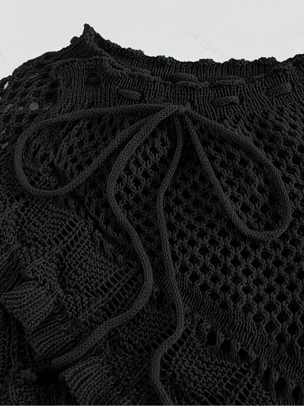 Black Crochet Ruffle Mini Skirt Coverup - Brand New Boutique - Picture 3 of 4